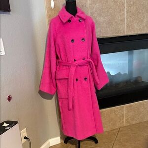 Vibrant Fuchsia Oversized Coat